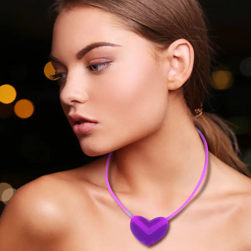 Niceglow, Collar De Neón En Forma De Corazón, Color Morado 1