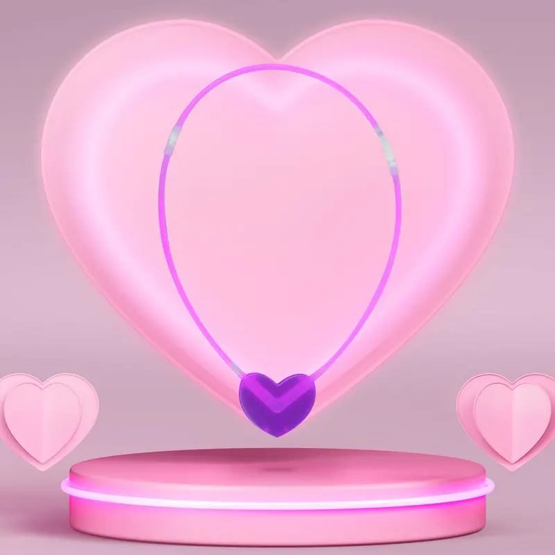 Niceglow, Collar De Neón En Forma De Corazón, Color Morado 2