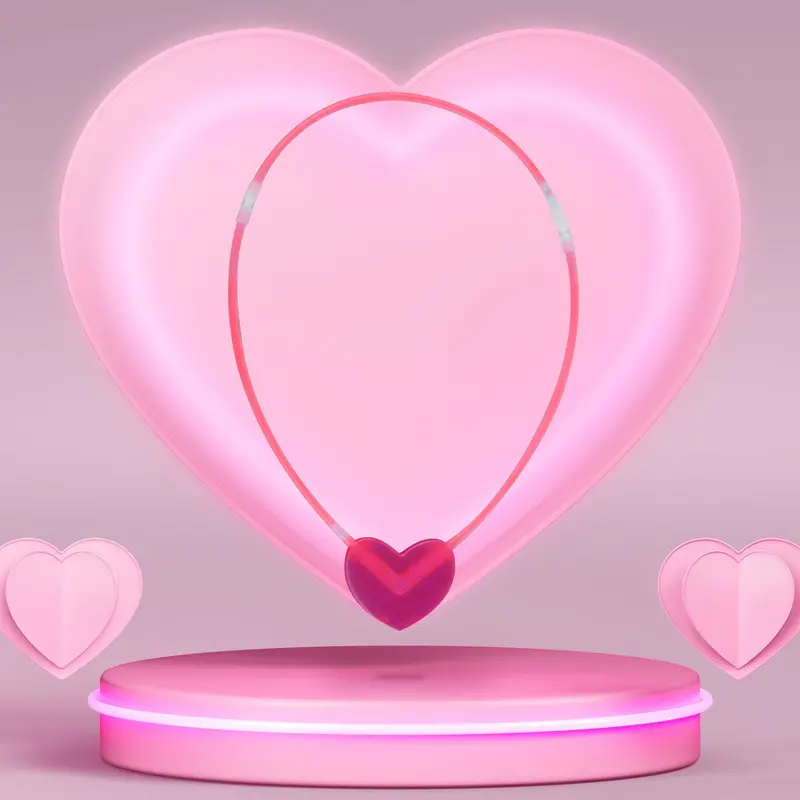 Niceglow, Collar De Neón En Forma De Corazón, Color Rosa 2