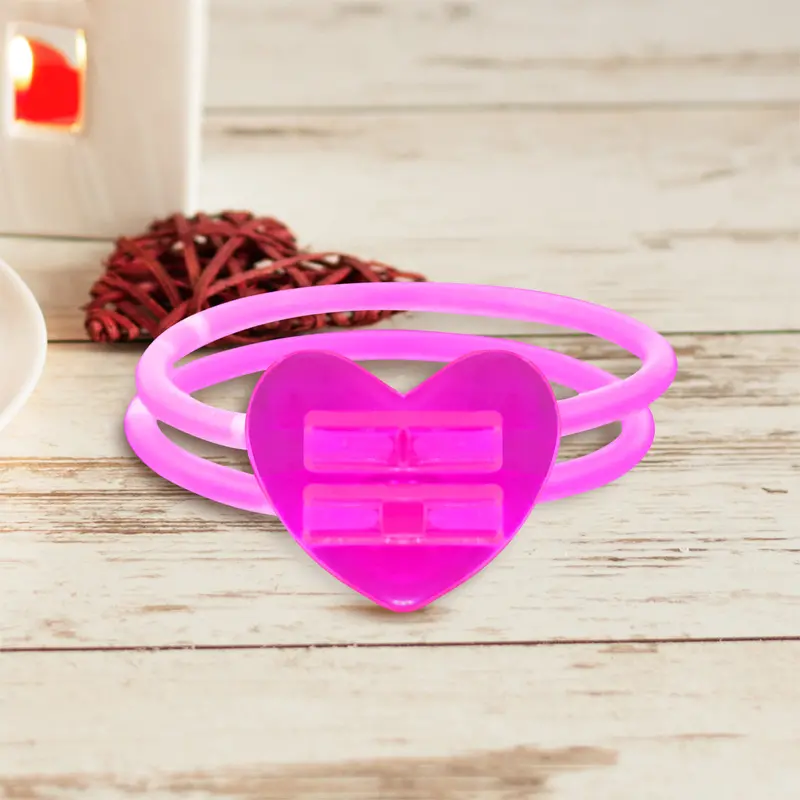 Niceglow, Pulsera Neón En Forma De Corazón, Color Fiusha 2