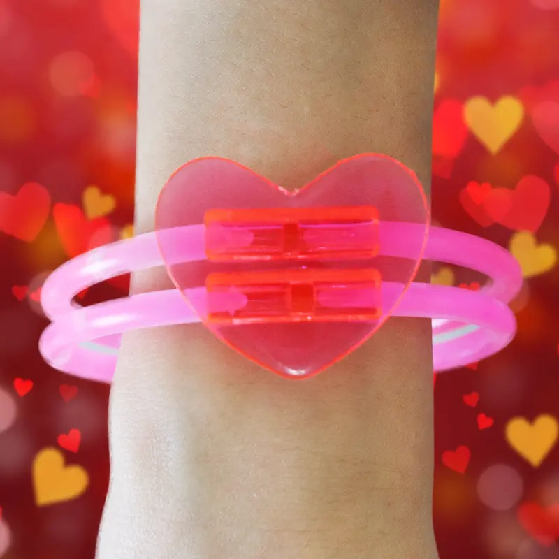Niceglow, Pulsera Neón En Forma De Corazón, Color Rosa 1