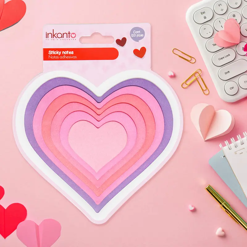 Nota Adhesivas En Forma De Corazón, Colores 1