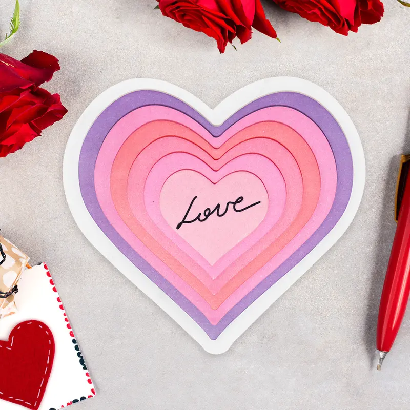 Nota Adhesivas En Forma De Corazón, Colores 2