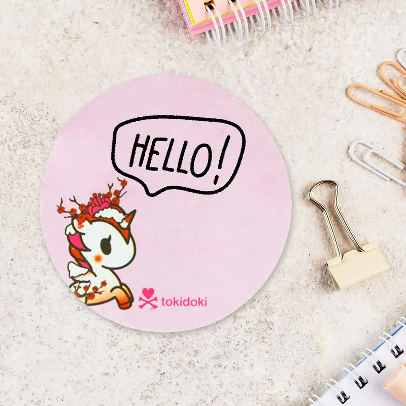 Notas Adhesivas Circulares Con Diseño De Unicornio 1