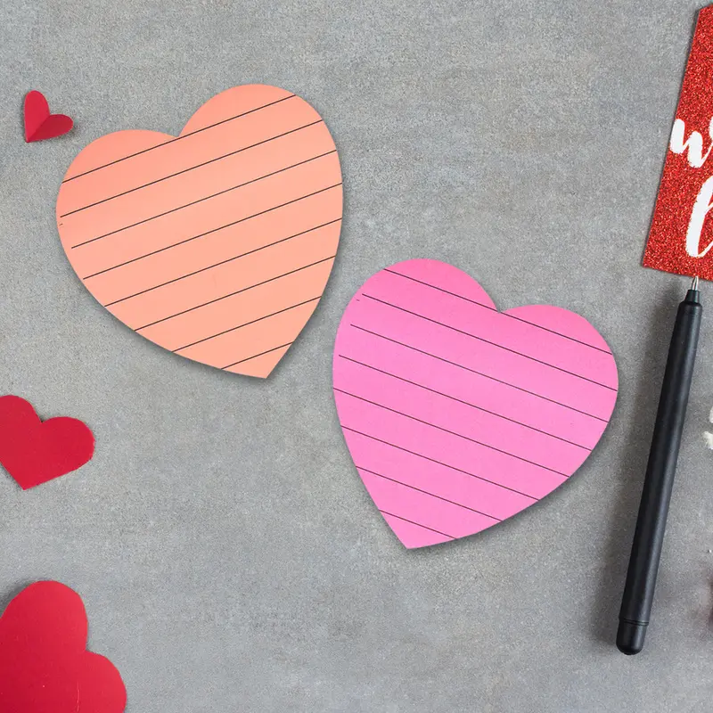 Notas Adhesivas En Forma De Corazón, 2 Pza Color Rosa 2