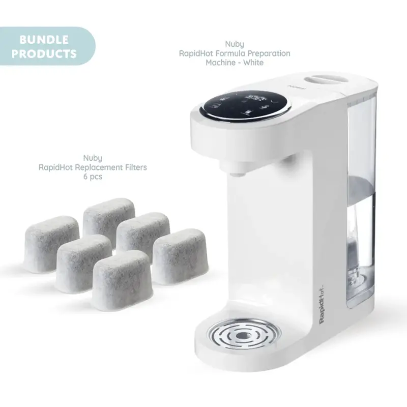 Nuby Rapidhot Formula Preparation Machine & Replacement Filters Bundle 1