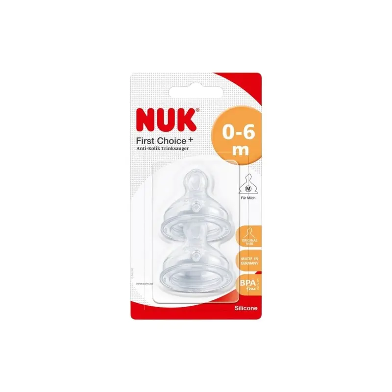 Nuk First Choice+ Plus Silicone Teats Medium Feed Hole 0-6 Months 1