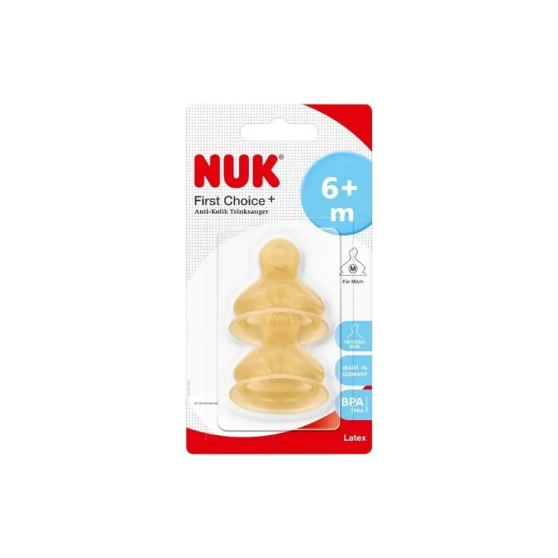 Nuk First Choice+ Wide Latex Teats Medium Hole 6+ Months 1