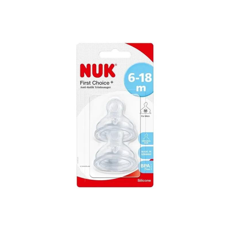 Nuk First Choice+ Wide Silicone Teats Medium Feed Hole 6-18 Months 1