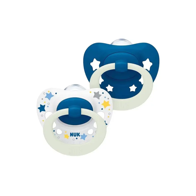 Nuk Signature Silicone Soothers 6-18 Months - Night Blue 1