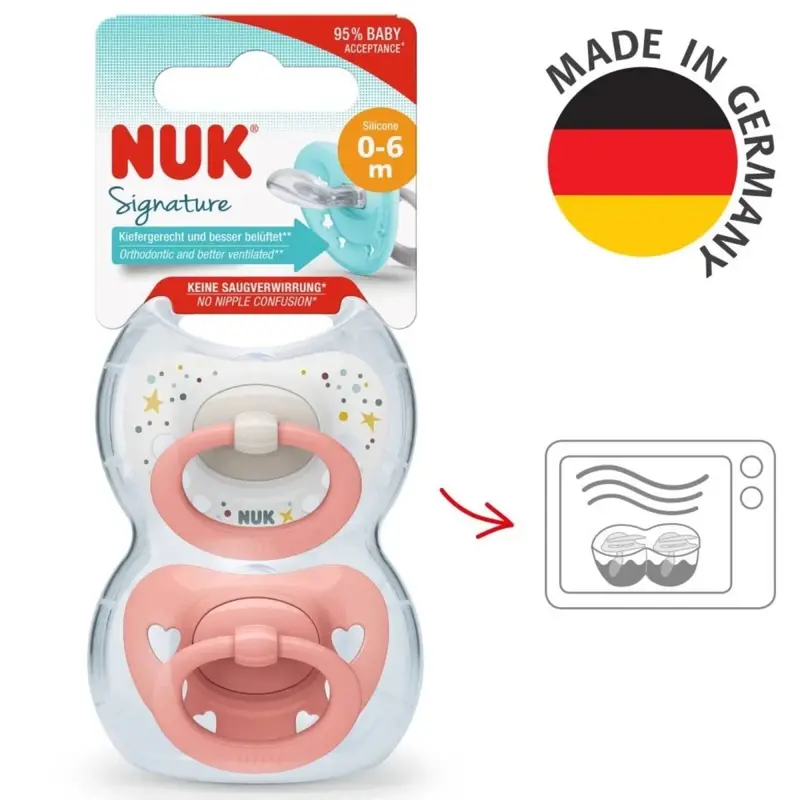Nuk Signature Soother 0-6 Months Pack Of 2 - Pink 2