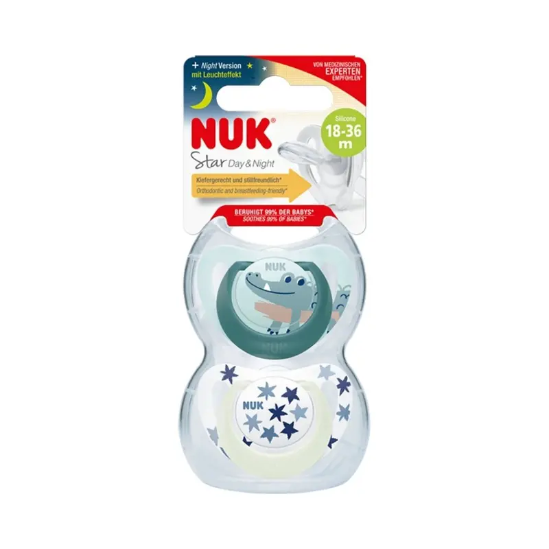 Nuk Star Day & Night Soother 18-36 Months Pack Of 2 - Blue 2
