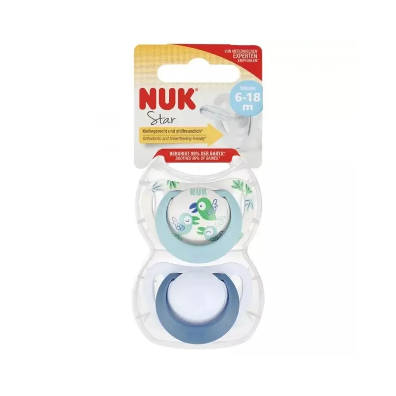 Nuk Star Soother 6-18 Months Pack Of 2 - Blue 2