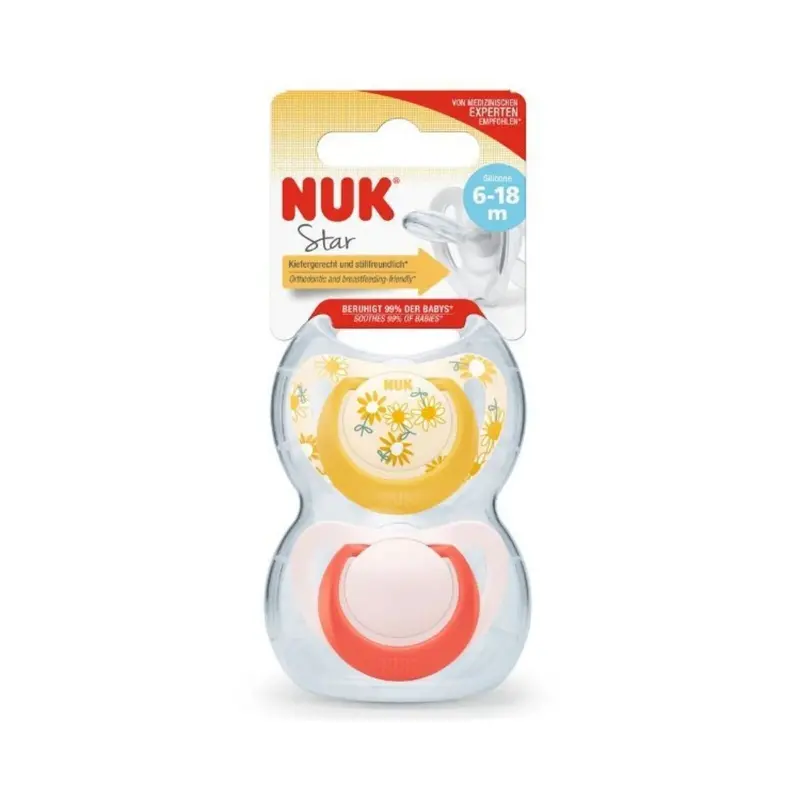 Nuk Star Soother 6-18 Months Pack Of 2 - Red 2