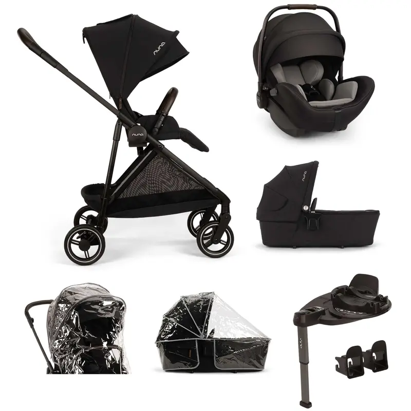 Nuna Ixxa Next + Arra Flex + Base Curv Bundle In Caviar 1