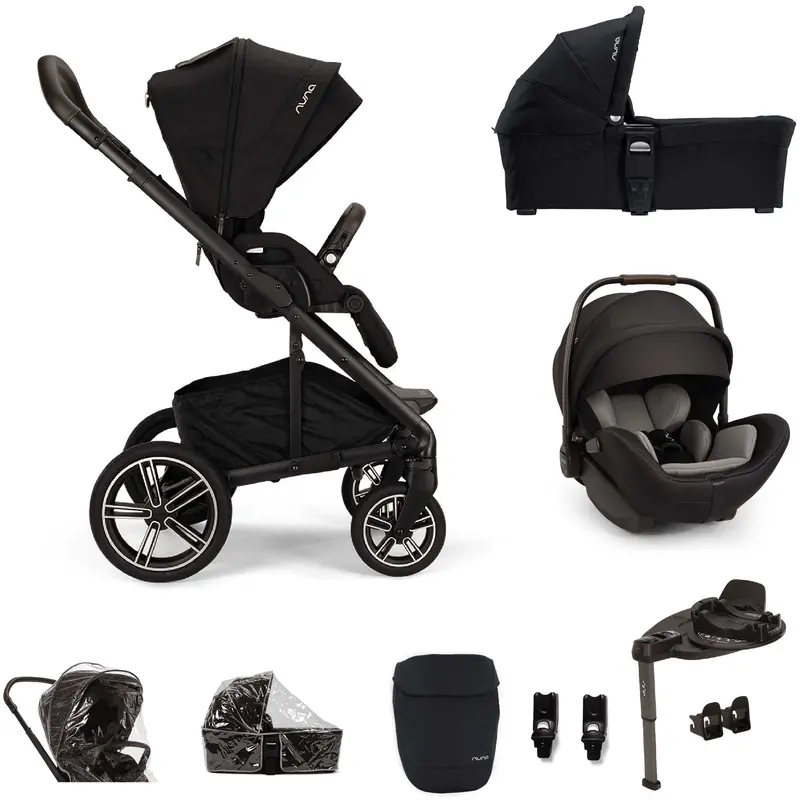 Nuna Mixx Next & Arra Flex & Base Curv Bundle In Caviar 1