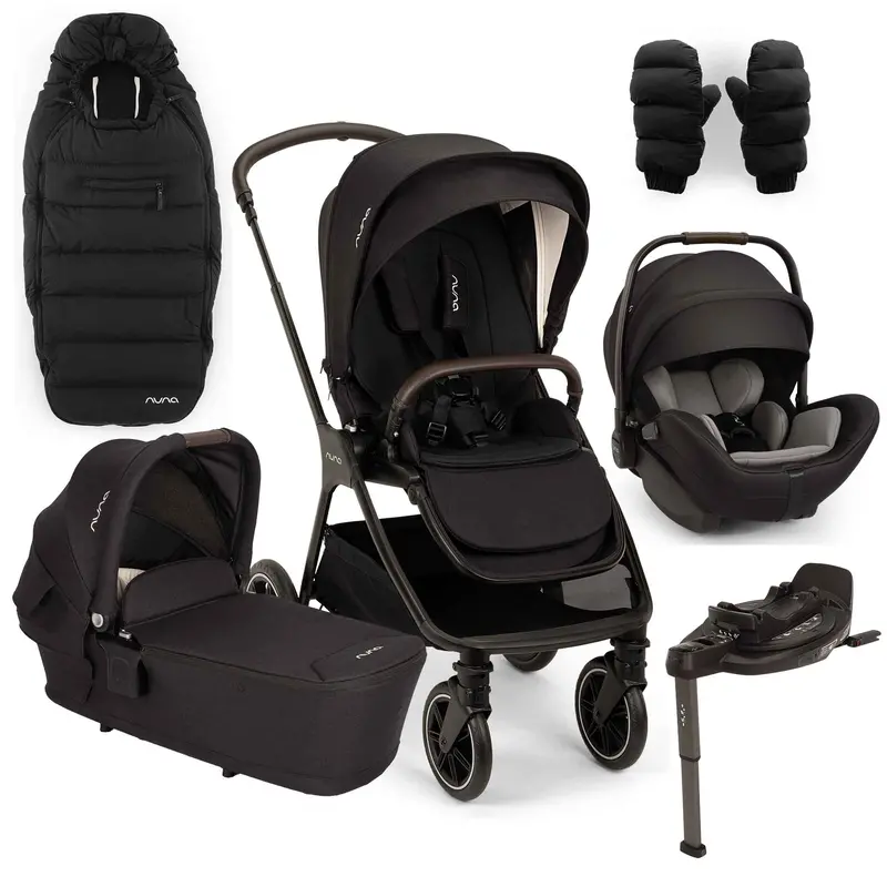 Nuna Triv Lx + Arra Flex + Base Curv Bundle In Caviar 1