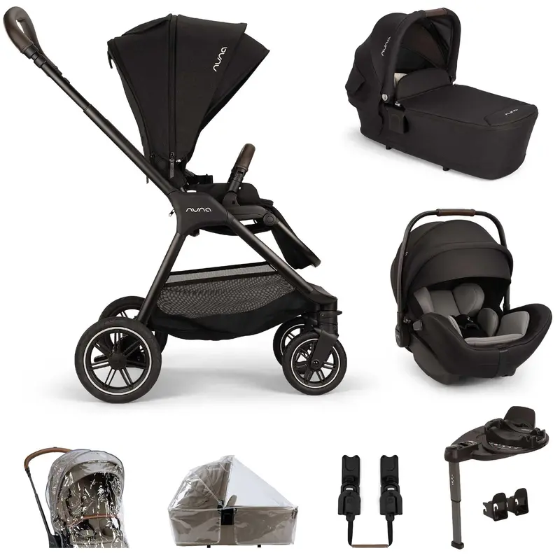 Nuna Triv Next & Arra Flex & Base Curv Bundle In Caviar 1