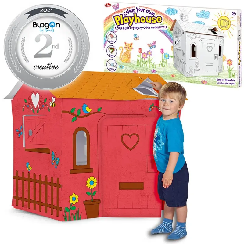 One For Fun Colour Your Own Cardboard Playhouse 1