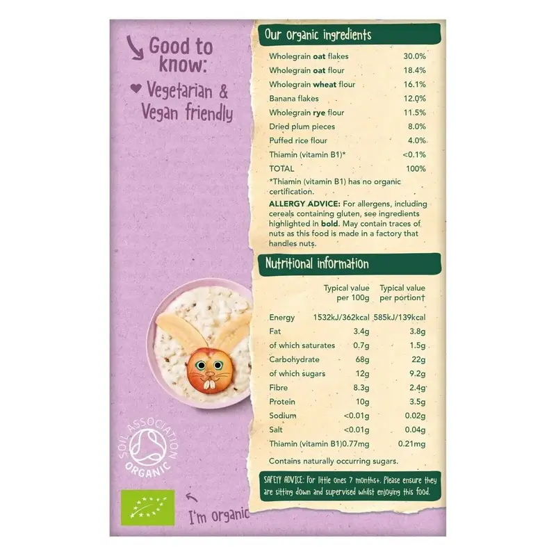 Organix Banana & Plum Porridge 7+ Months 200G 2