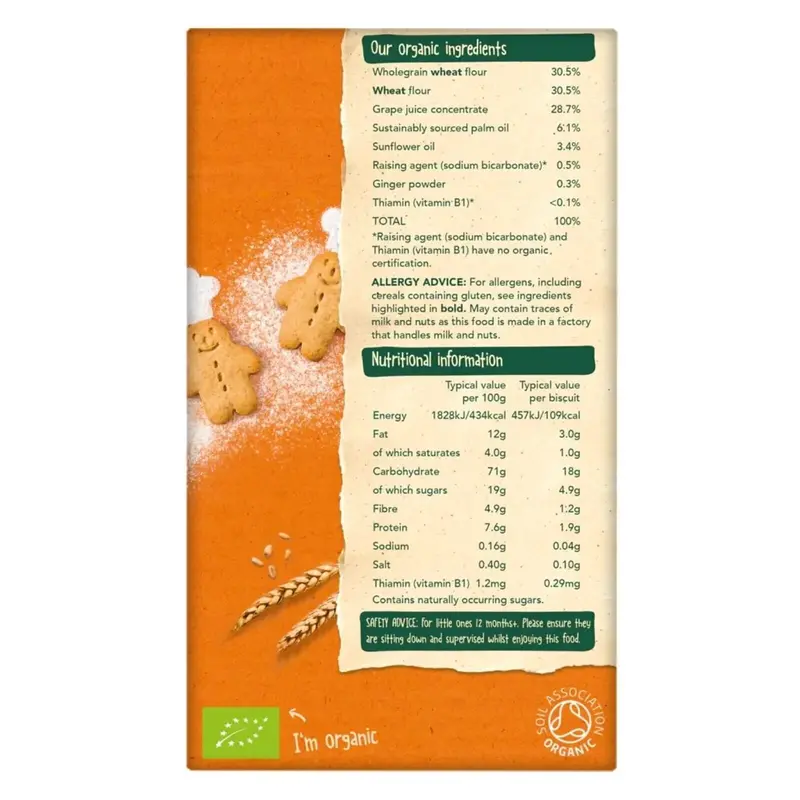 Organix Gingerbread Men Biscuits 12+ Months 135G 2