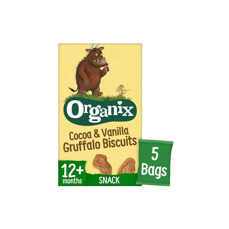 Organix Gruffalo Cocoa & Vanilla Biscuit 12+ Months 100G (5X20g) 1
