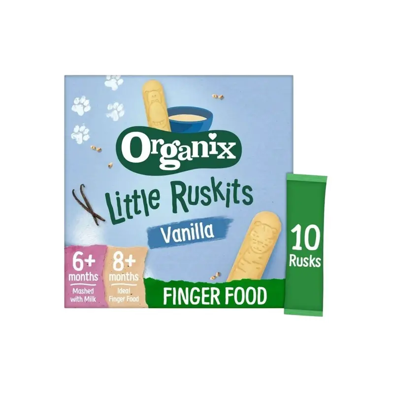 Organix Vanilla Little Ruskits 6+ Months 60G (10X6g) 1