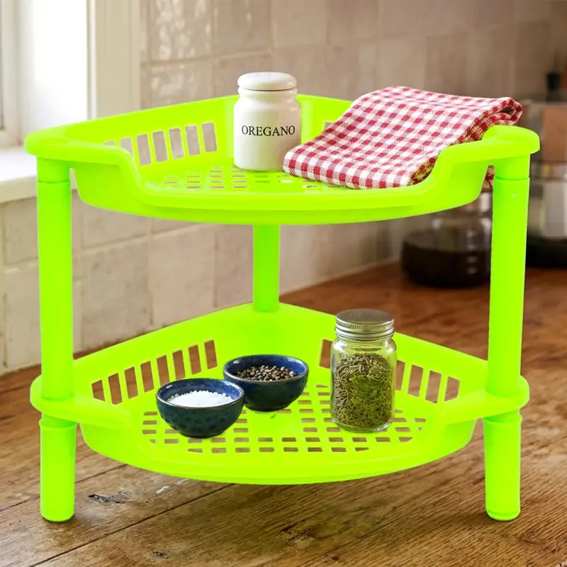 Organizador De Cocina Con 2 Repisas, Color Verde 1