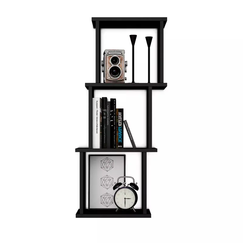 Organizador Decorativo Flotante De 3 Cubos, Danya B Color Negro 2