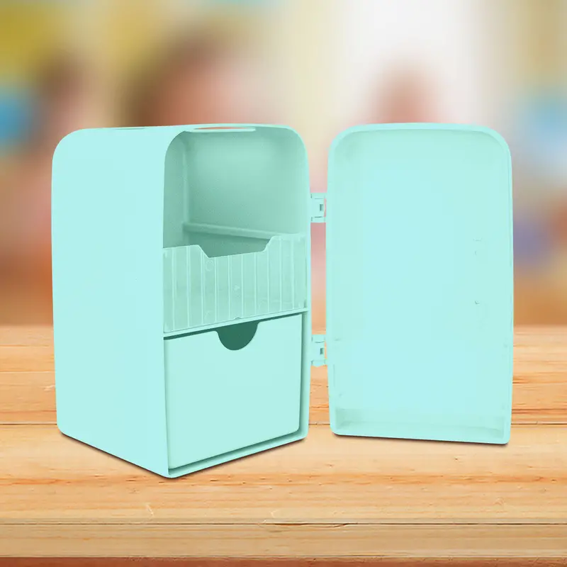 Organizador En Forma De Refrigerador Color Azul Aqua 2