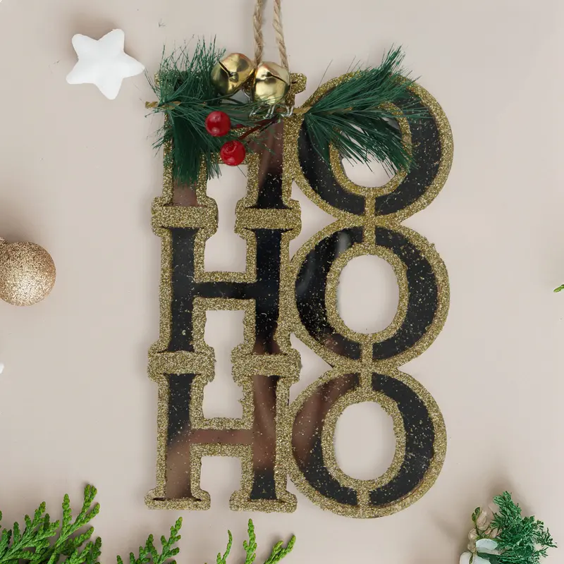 Ornamento Colgante "Ho Ho Ho" Color Oro 1
