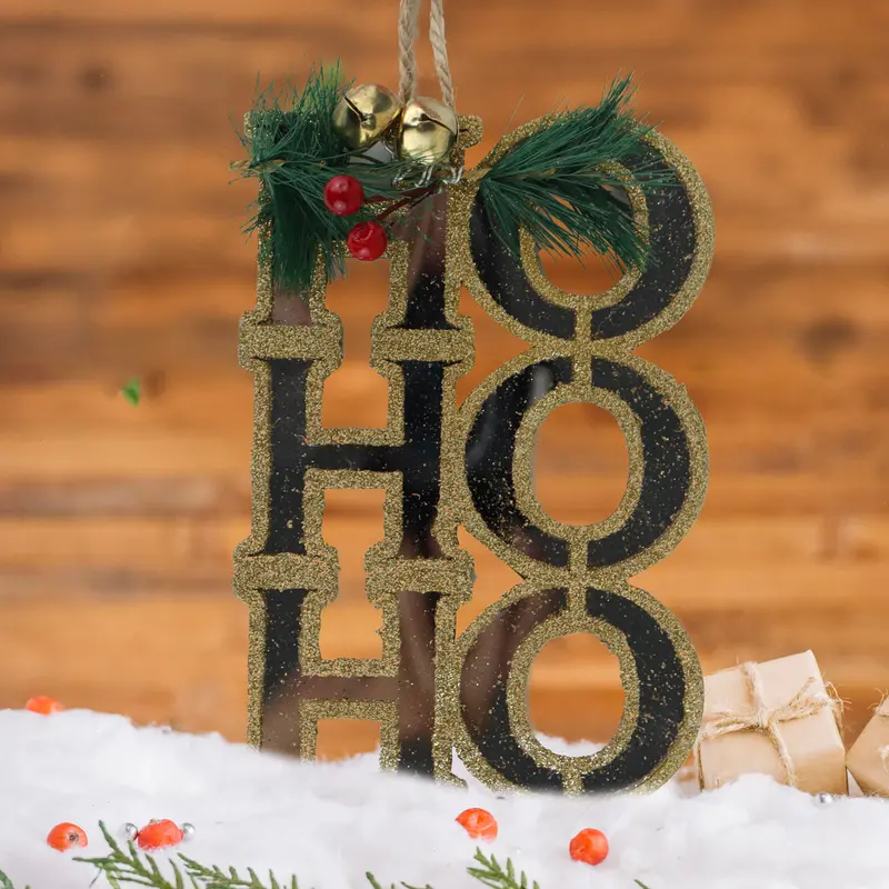 Ornamento Colgante "Ho Ho Ho" Color Oro 2