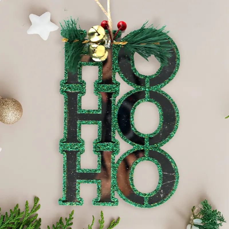 Ornamento Colgante "Ho Ho Ho" Color Verde 1