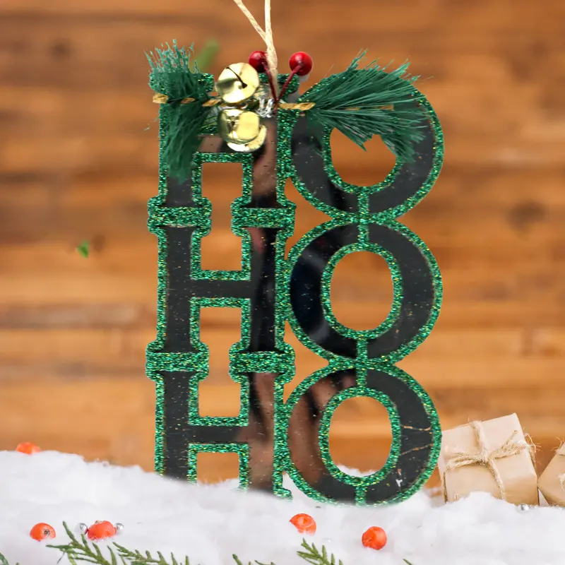Ornamento Colgante "Ho Ho Ho" Color Verde 2