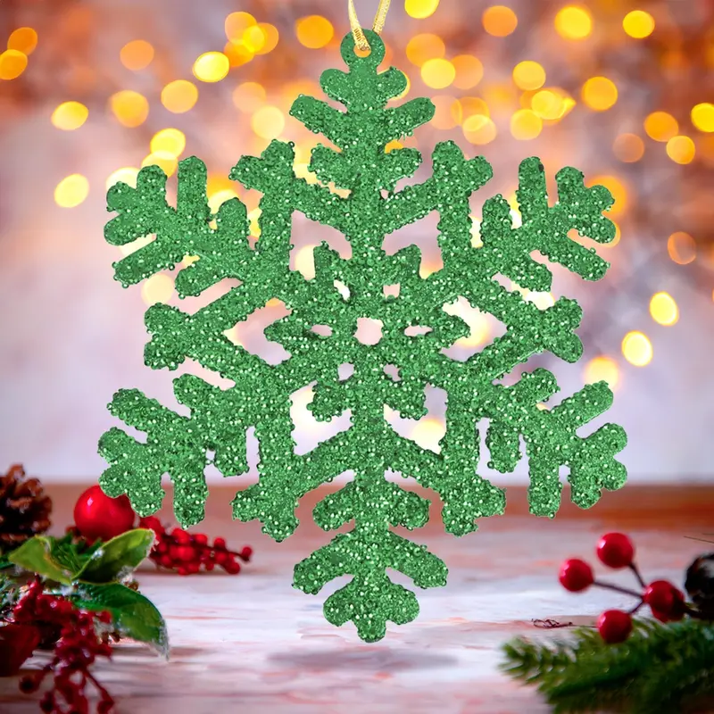 Ornamento, Copo De Nieve Jumbo, Color Verde 1