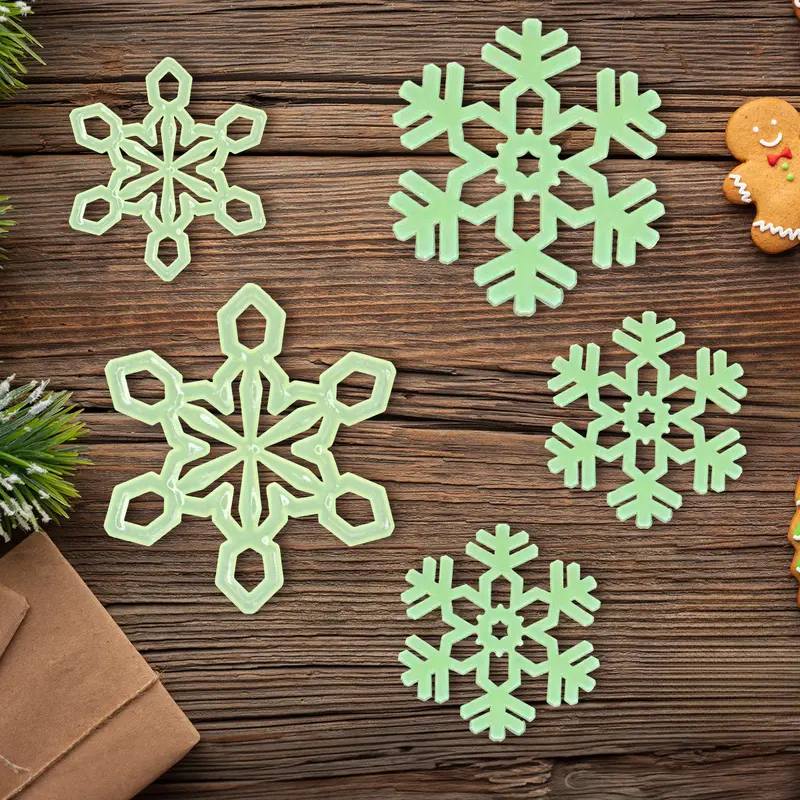 Ornamento En Forma De Copo De Nieve Glow In The Dark 1