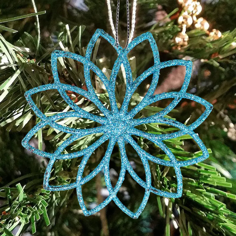 Ornamento En Forma De Flor, Color Azul, 4 Pzas 1