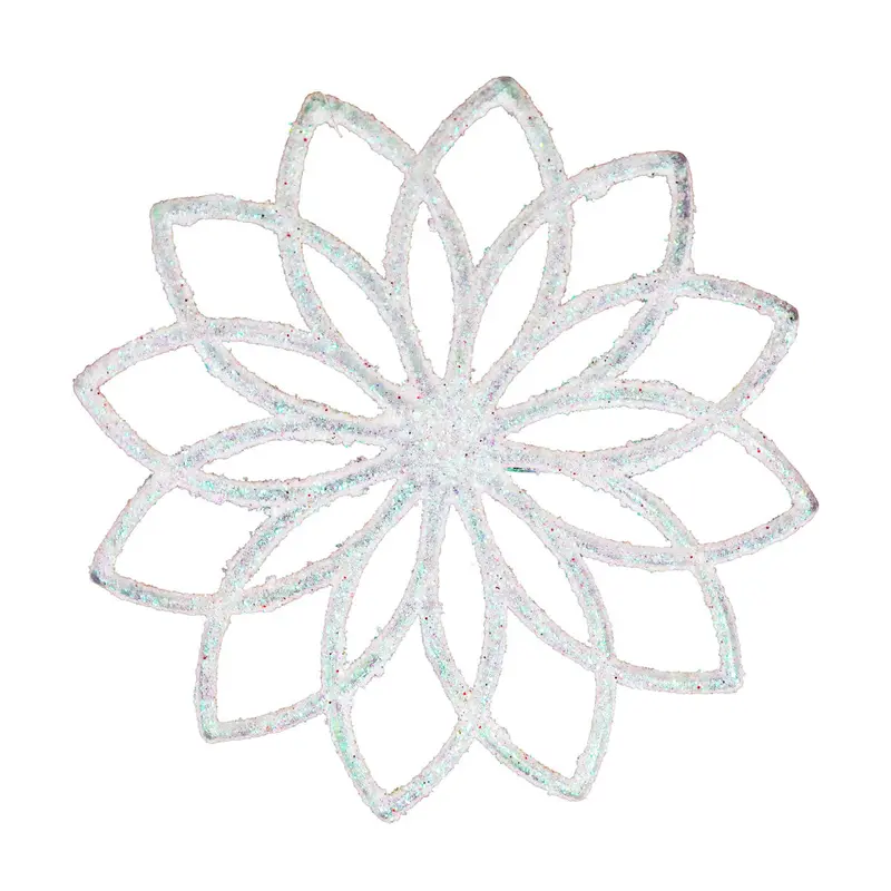 Ornamento En Forma De Flor, Color Blanco, 4 Pzas 2