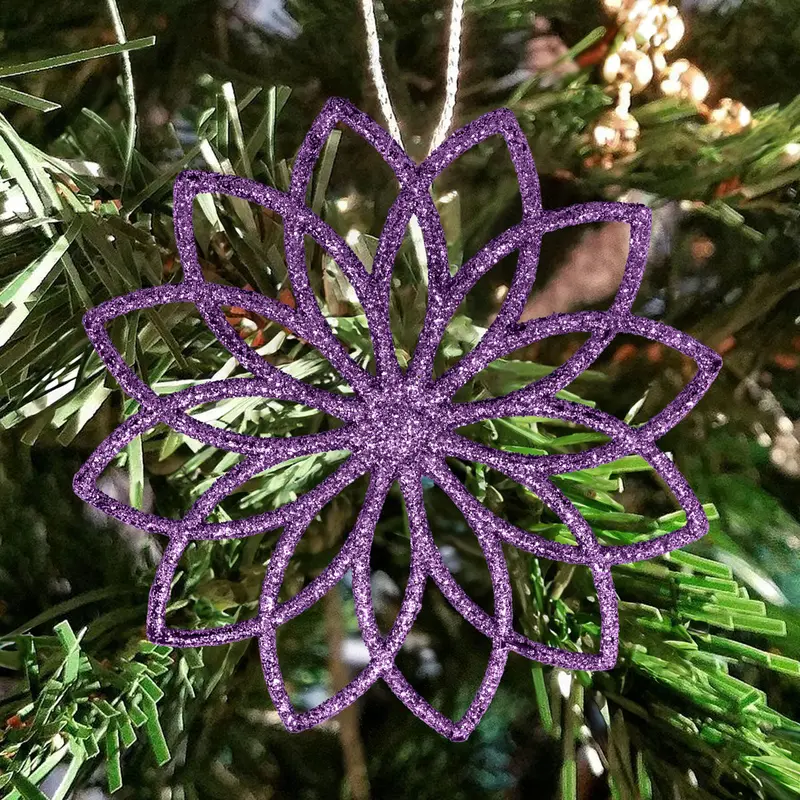 Ornamento En Forma De Flor, Color Morado, 4 Pzas 1