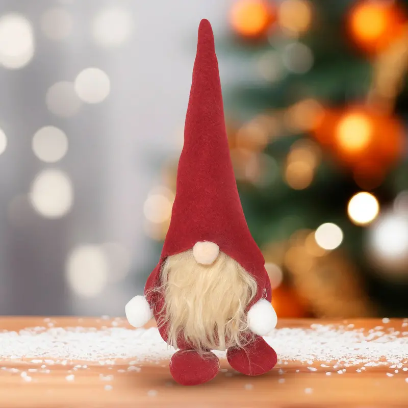 Ornamento En Forma De Gnomo Navideño Color Rojo/Blanco 2