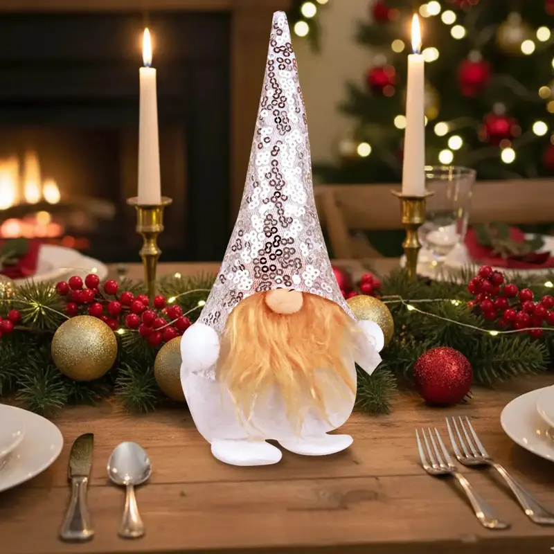 Ornamento, Gnomo Navideño, Color Blanco 1