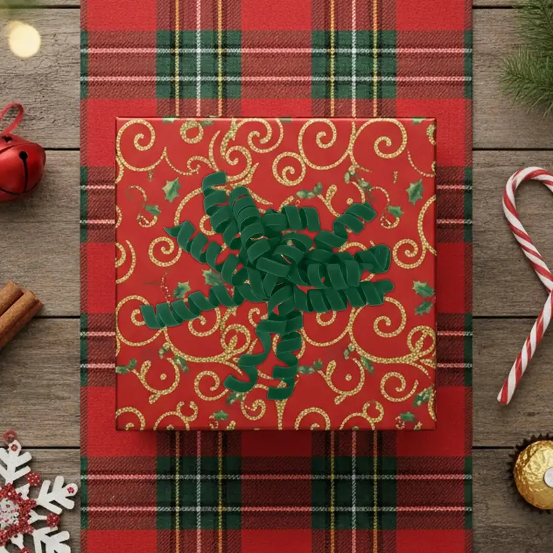 Ornamento Navideño, Moño, Color Verde 1