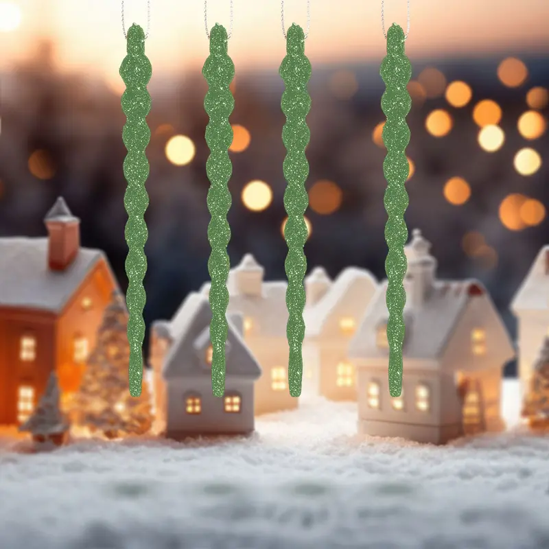 Ornamentos Navideños En Forma De Espiral, 8 Pzas, Color Verde 1