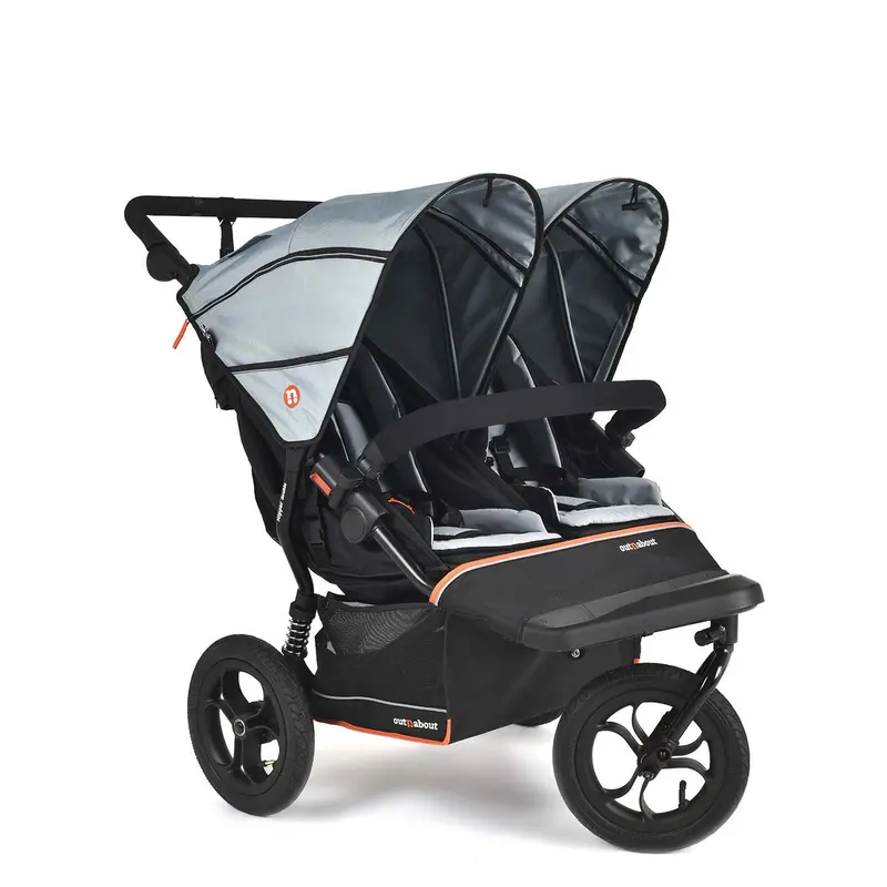 Out N About Double Nipper V6 In Rocksalt Grey 1