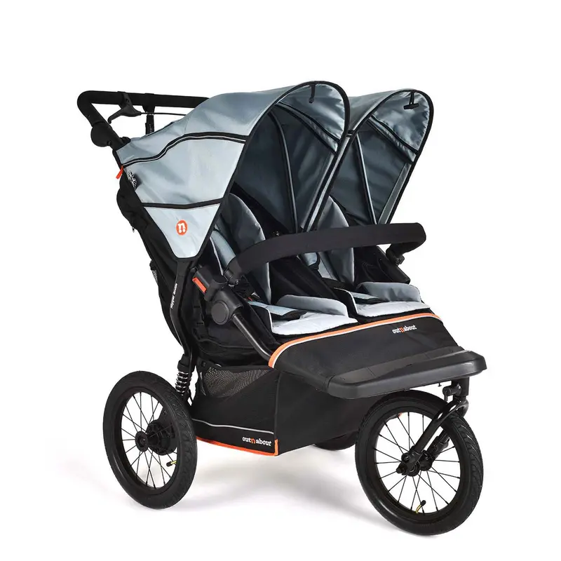 Out N About Nipper Double V6 Plus In Rocksalt Grey 1