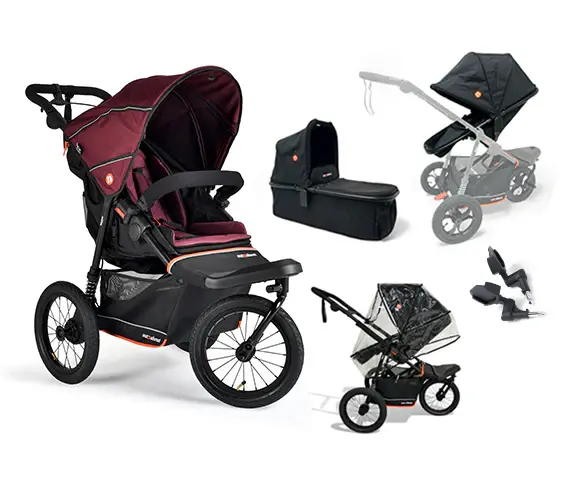 Out N About Nipper V6 Plus Switch Newborn Bundle In Brambleberry Red 1
