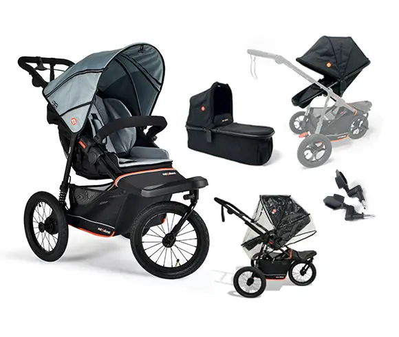 Out N About Nipper V6 Plus Switch Newborn Bundle In Rock Salt Grey 1
