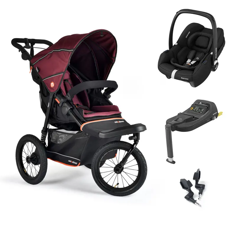 Out N About Nipper V6 Plus Travel System In Brambleberry Red 1