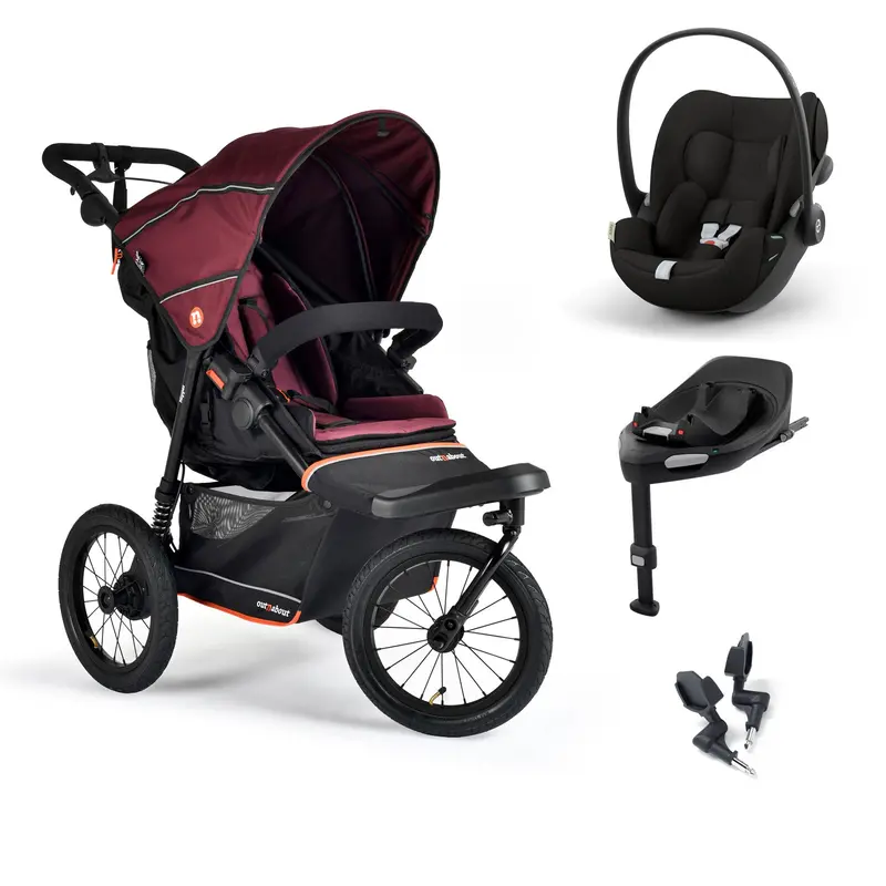 Out N About Nipper V6 Plus Travel System In Brambleberry Red 2