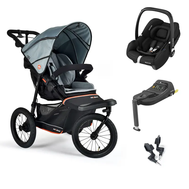 Out N About Nipper V6 Plus Travel System In Rock Salt Grey 1